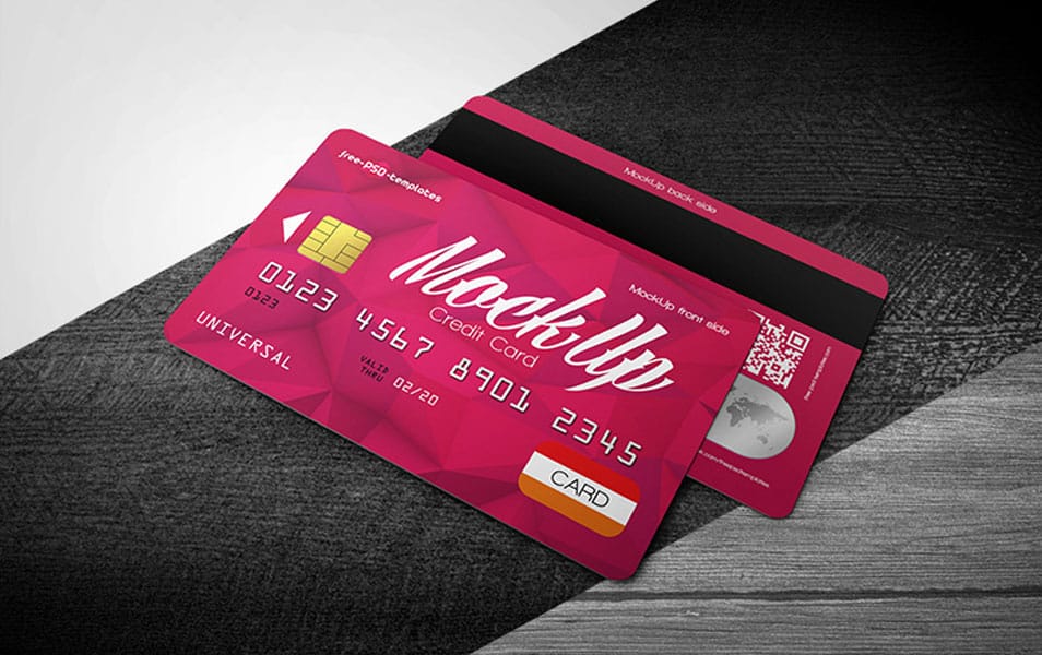 Free Credit Card Mock-up in PSD