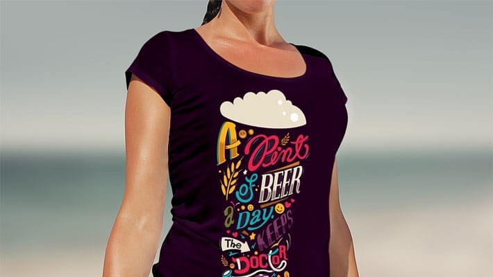 Free Girl T-Shirt Mockup