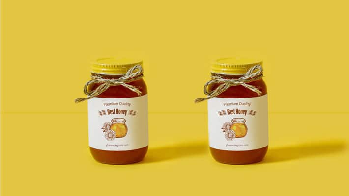 Free Honey Bottle Label Mock-up Psd For Packaging