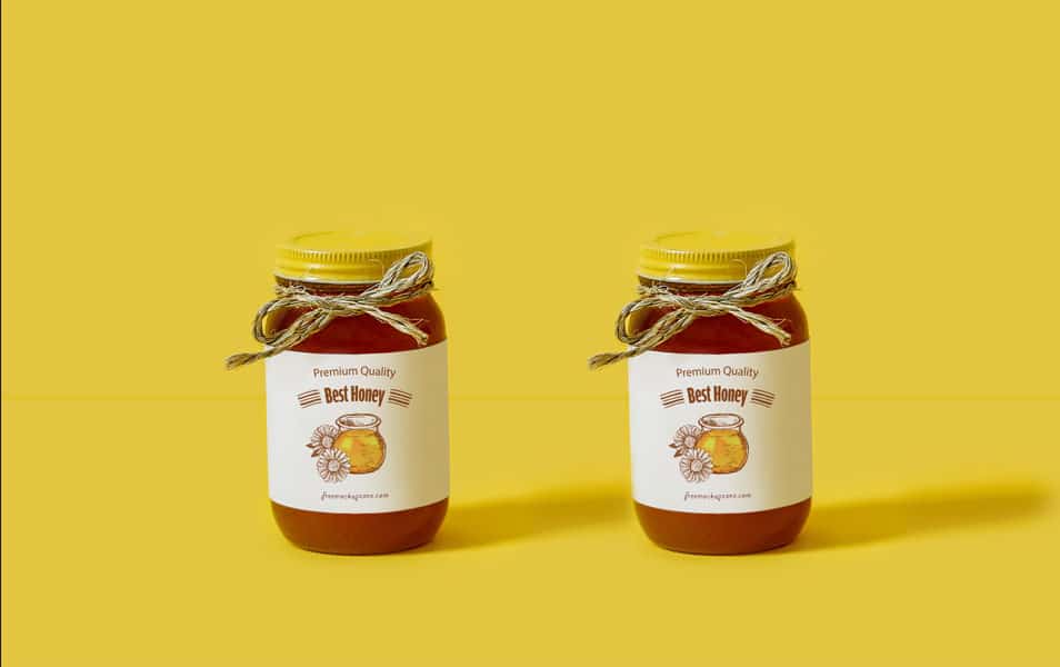 Free Honey Bottle Label Mock-up Psd For Packaging