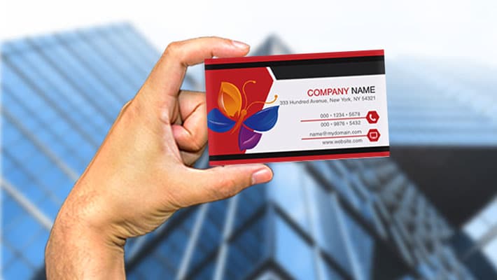 Free Mockup Hand Holding Company Business Card