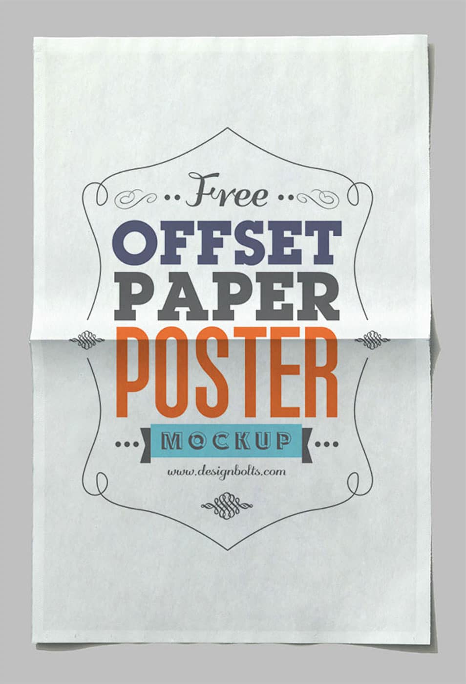 Free Offset Paper Horizontal Poster Mock-up