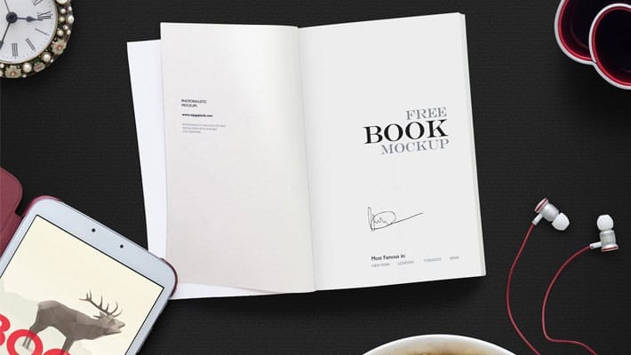 Free Open Book Mockup Scene