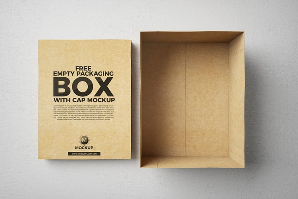 Free Open Empty Packaging Box Mockup