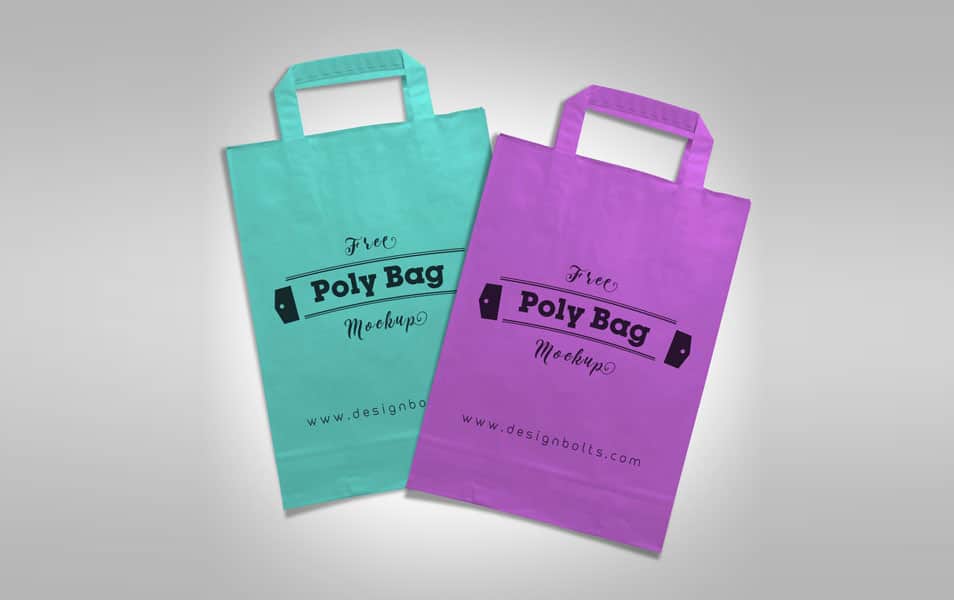 Free Plastic Polly Shopping Bag Mock-up PSD