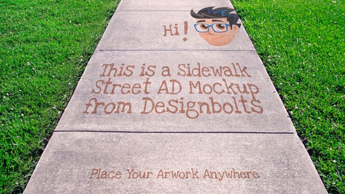 Free Sidewalk Street Advertising Outdoor Mock-up PSD