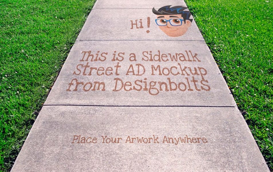 Free Sidewalk Street Advertising Outdoor Mock-up PSD