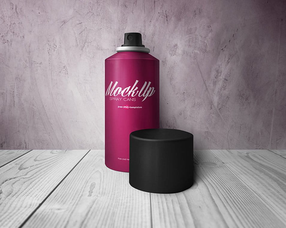 Free Spray Cans Mock-up in PSD
