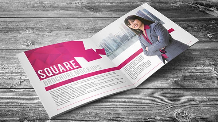 Free Square Brochure Mock-up in PSD