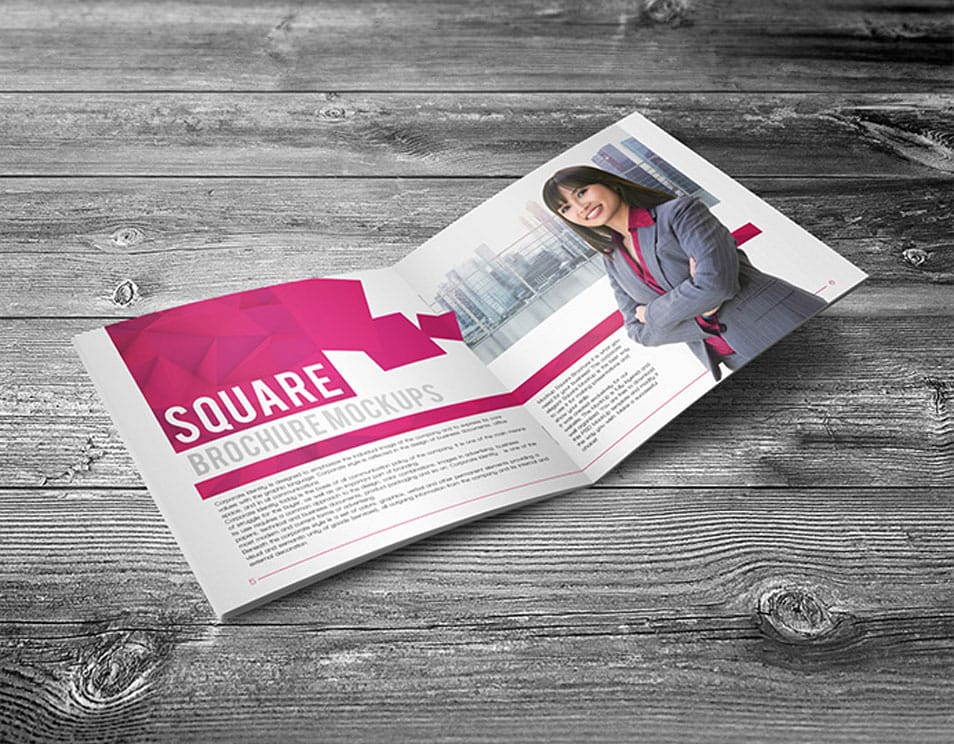 Free Square Brochure Mock-up in PSD