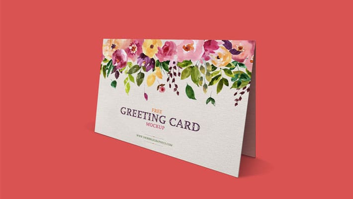 Free Standing Greeting Card Mockup