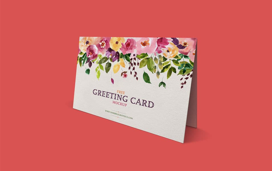 Free Standing Greeting Card Mockup