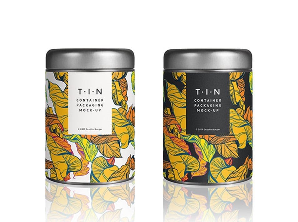 Free Tin Container Packaging MockUp PSD