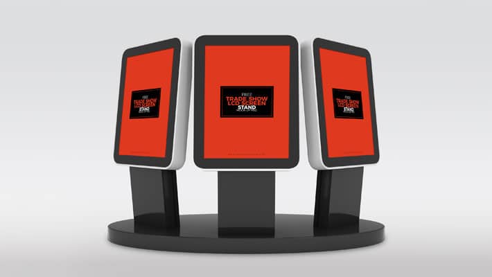 Free Trade Show Booth LCD Screen Stands Mock-up PSD