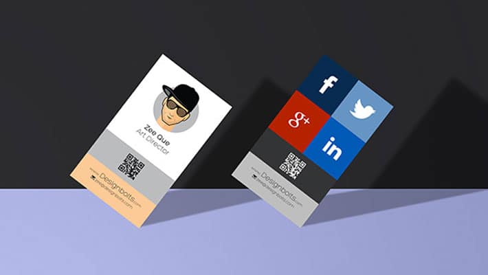 Free Vertical Business Card Design Mockup Template