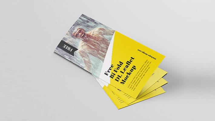 Free Bi-fold DL Brochure Mockup