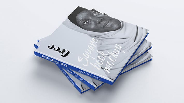 Free Square Book Mockup