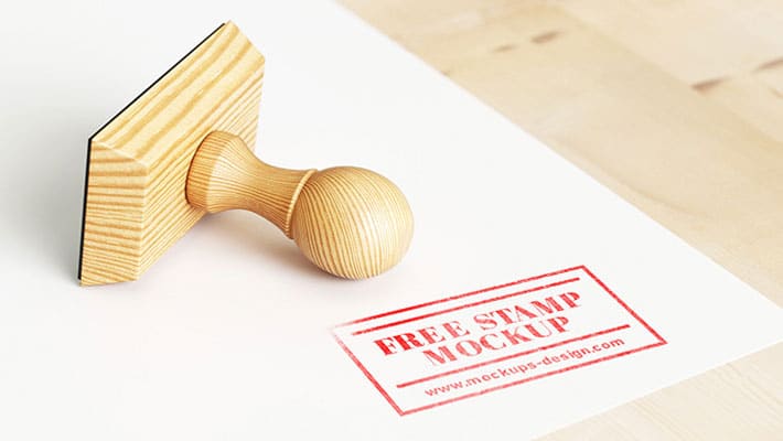 Free Wood Stamp Mockup