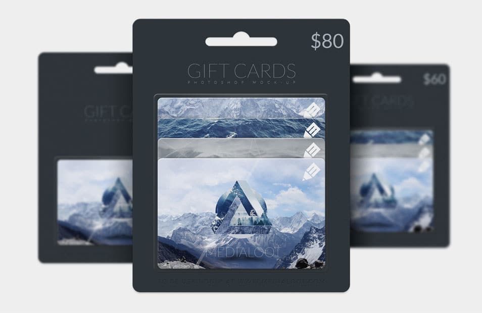 Gift Card Photoshop Mockup
