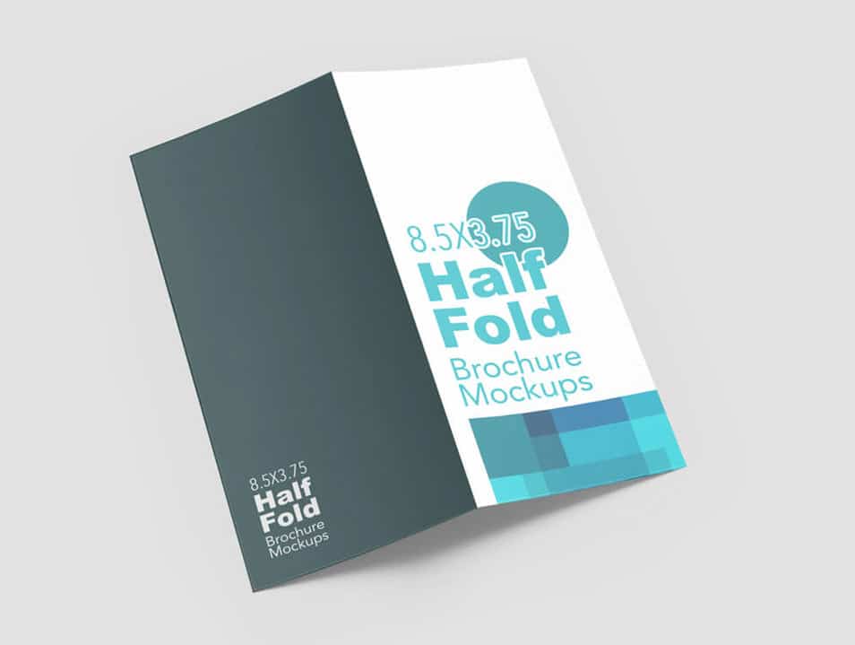 Half Fold Vertical Brochure Mockups
