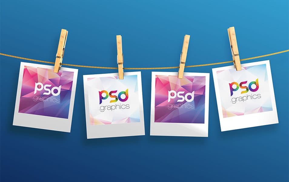 Download Hanging Polaroid Photos Mockup Free Psd Css Author