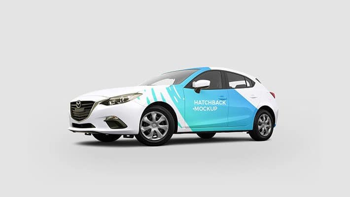 Hatchback Car Mockup free PSD