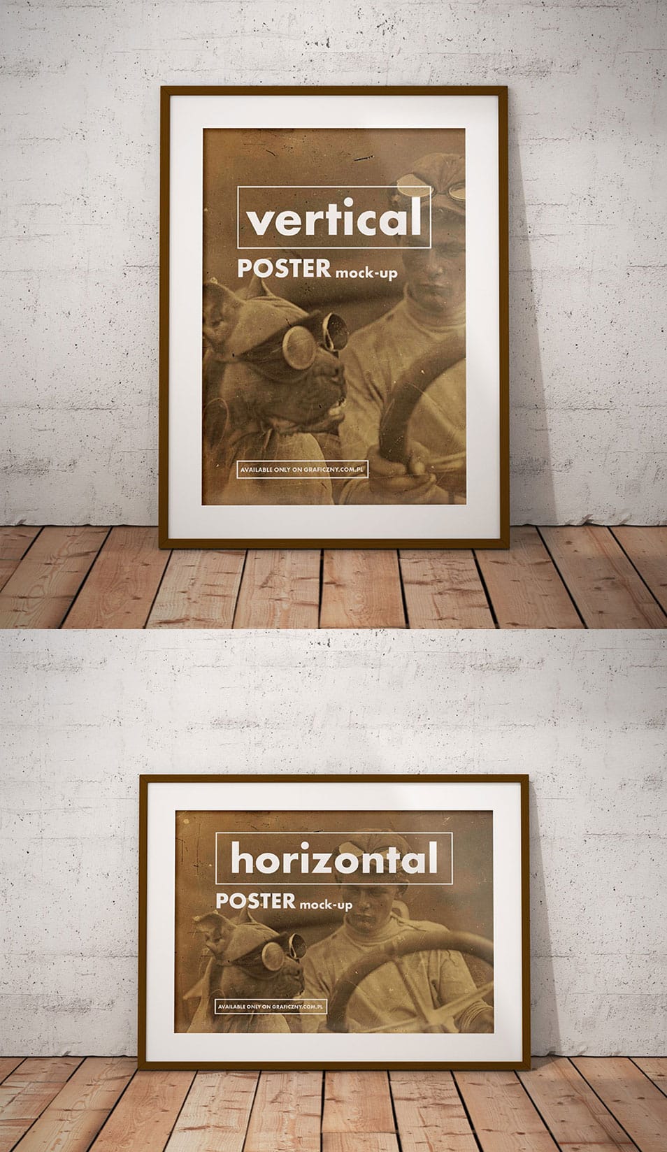 Horizontal and Vertical Poster Mockup