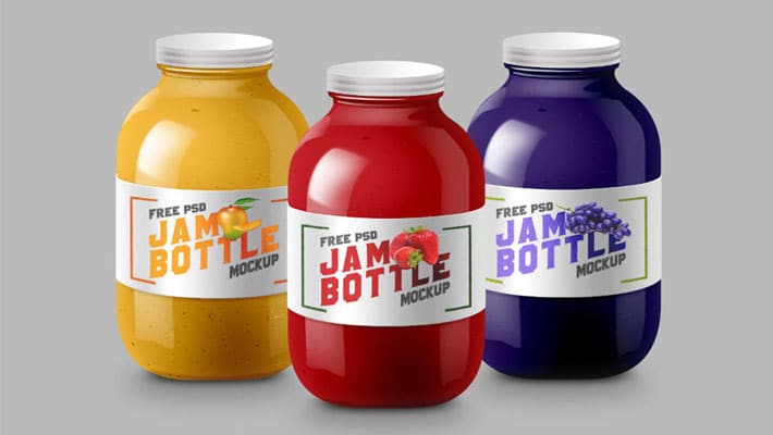 Jam Bottle Mockup PSD