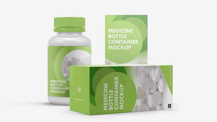 Medicine Bottle Container Mockup