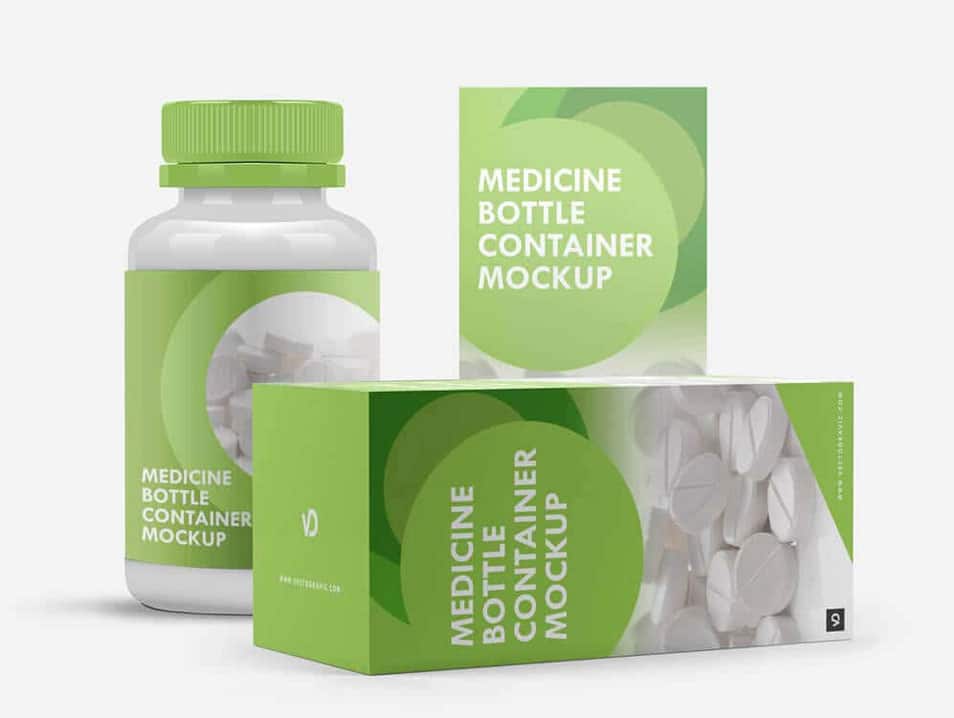 Medicine Bottle Container Mockup
