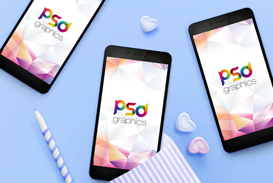 Mobile App Screens Mockup Free PSD