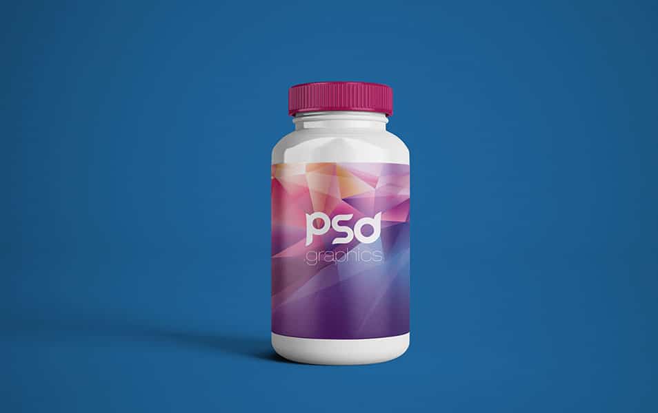 Plastic Pill Bottle Mockup Free PSD