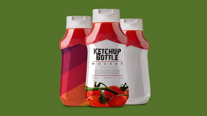 Plastic Ketchup Container Mock up