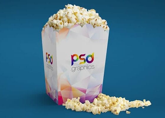 Popcorn Box Mockup Free PSD