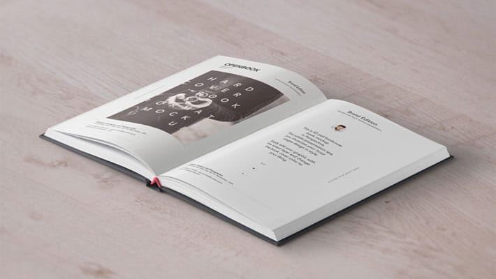 PSD Open Hardcover Book Mockup