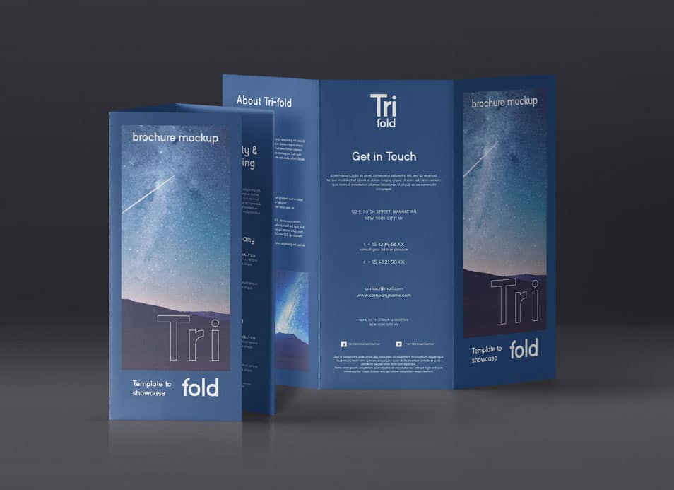 PSD Tri Fold Mockup US A4