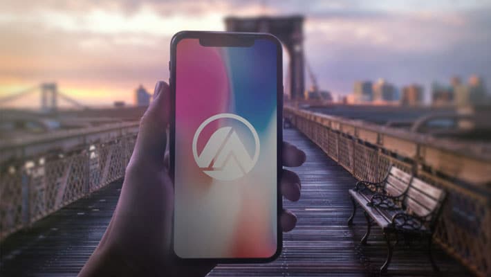 Realistic iPhone X in Hand Bridge