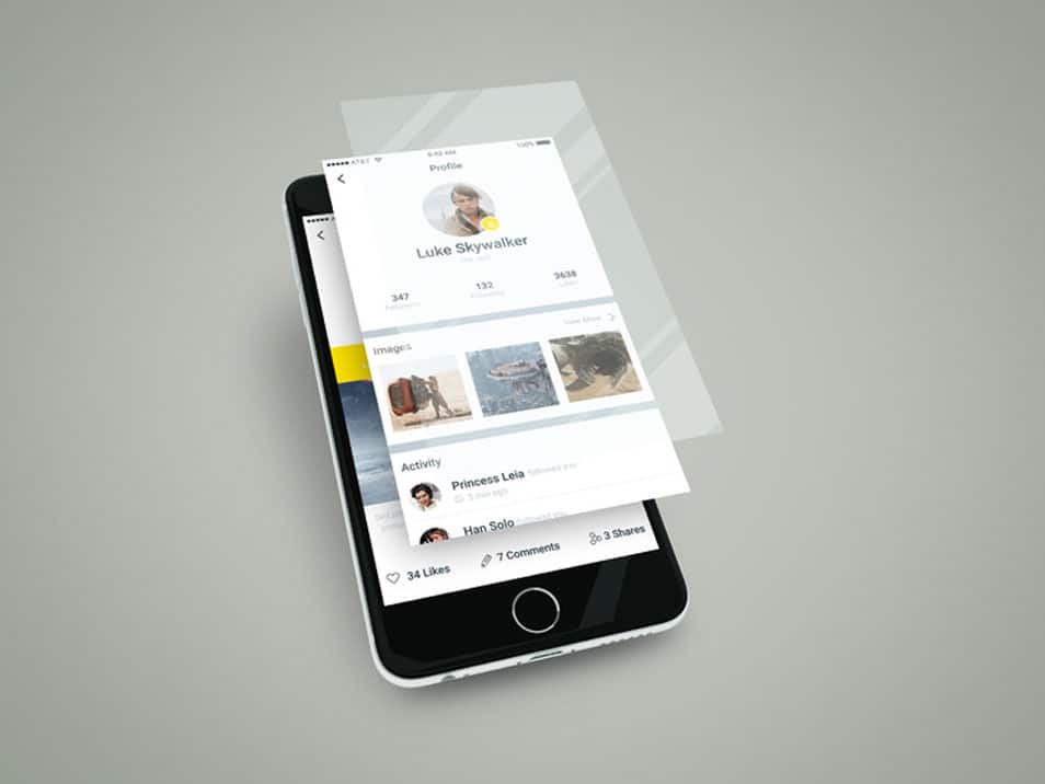 Smartphone App Multilayer Screen Mockup