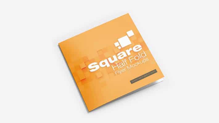 Square Half Fold Brochure Mockups