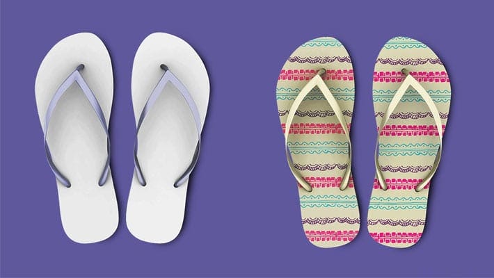 Top View Slippers Mock Up