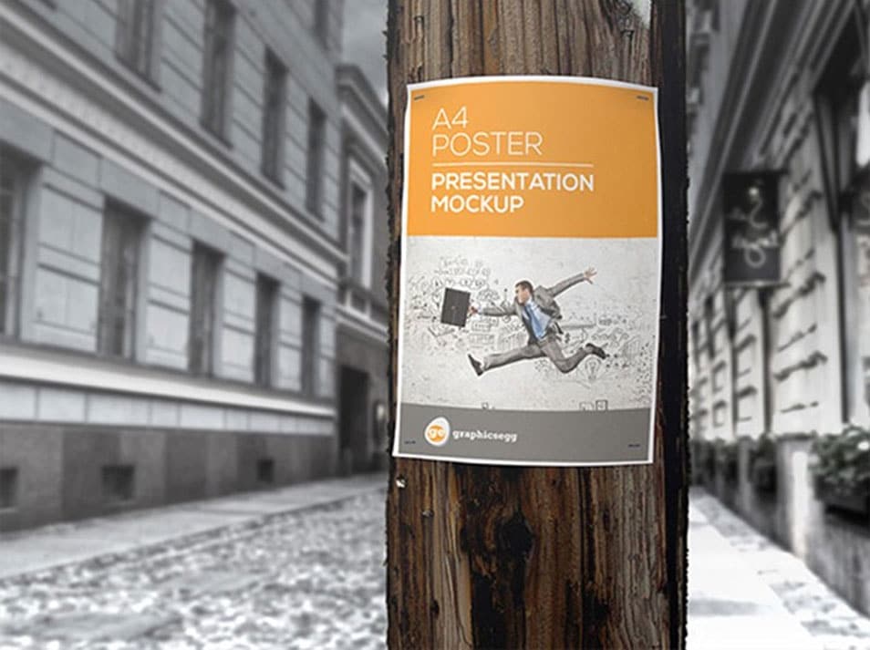 Utility Pole Flyer Poster Mockup