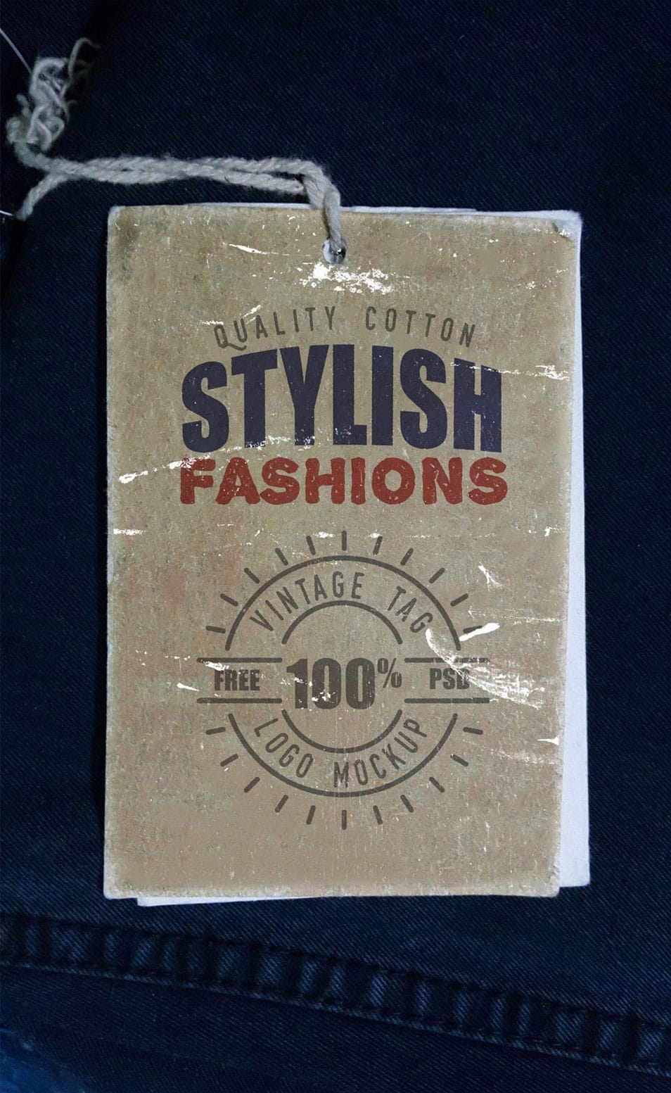 Vintage Clothing Label Mockup PSD