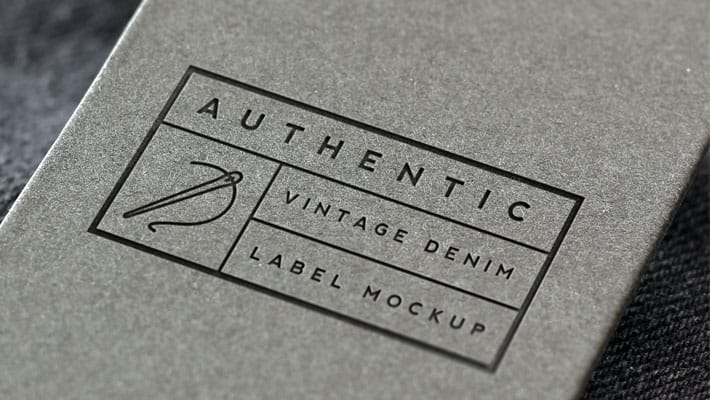 Vintage Denim Label Logo Mockup