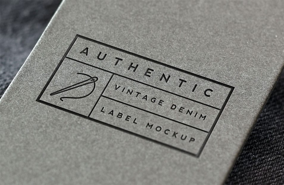 Vintage Denim Label Logo Mockup