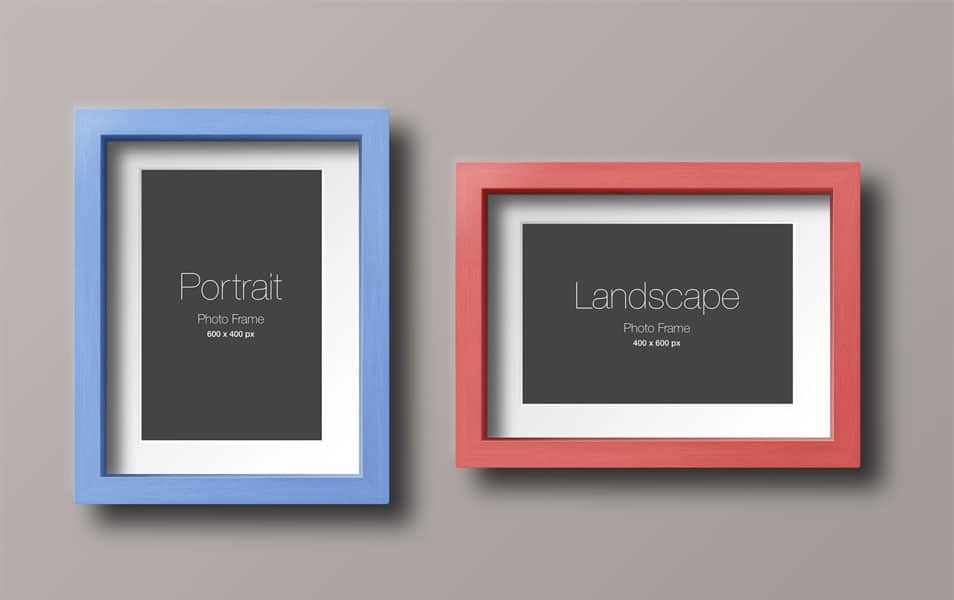 Wood Photo Frame Mockup