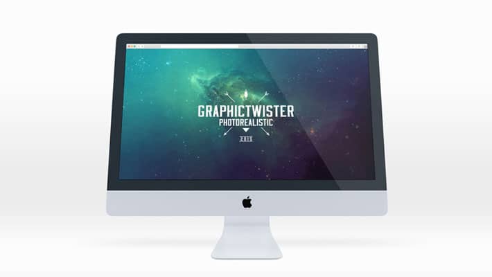 iMac Mockup Clean Perspective View