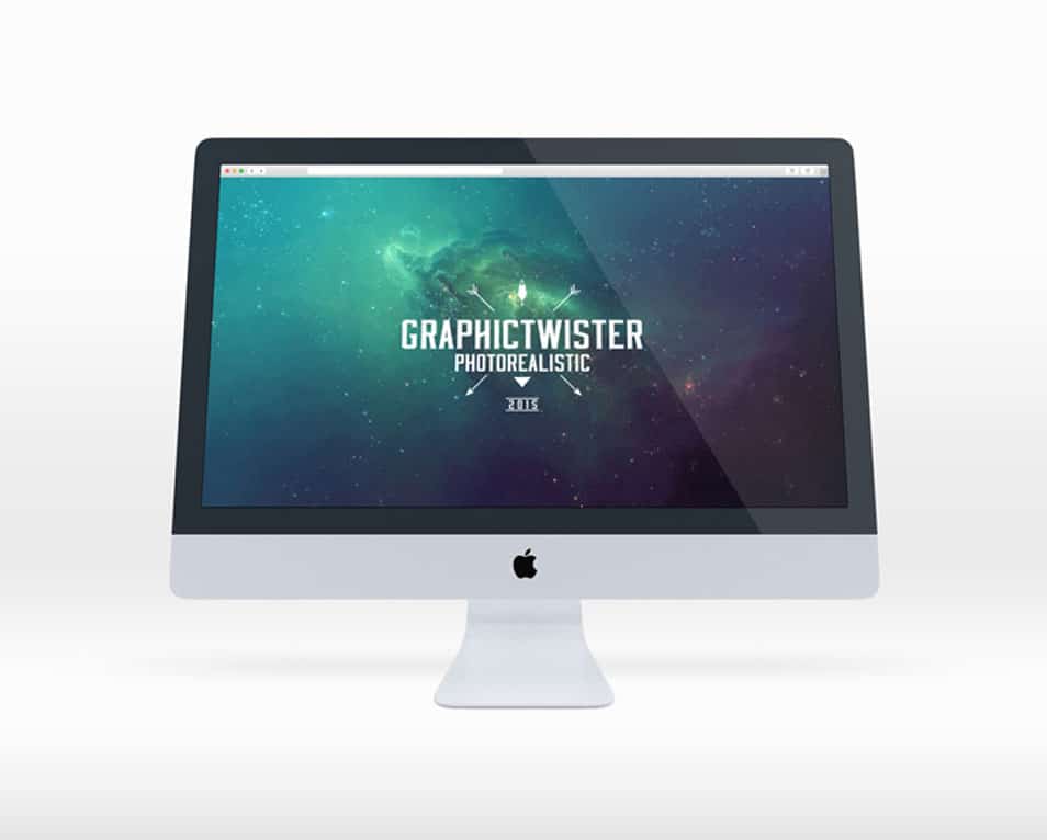 iMac Mockup Clean Perspective View
