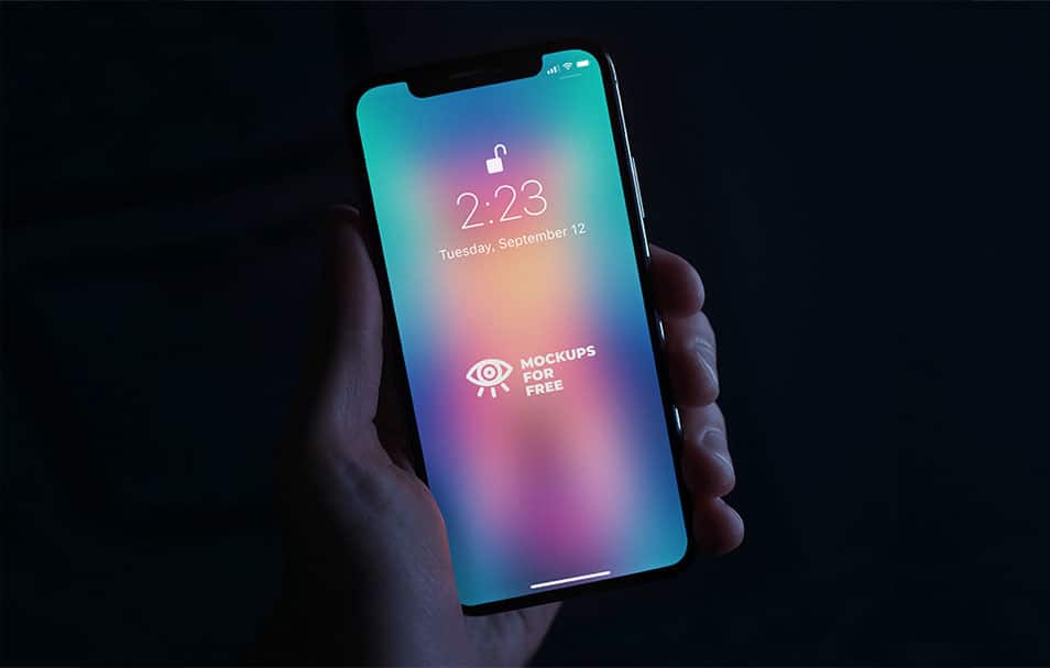iPhoneX in hand Mockup