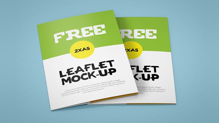 2xA5 Leaflet Mockup Template