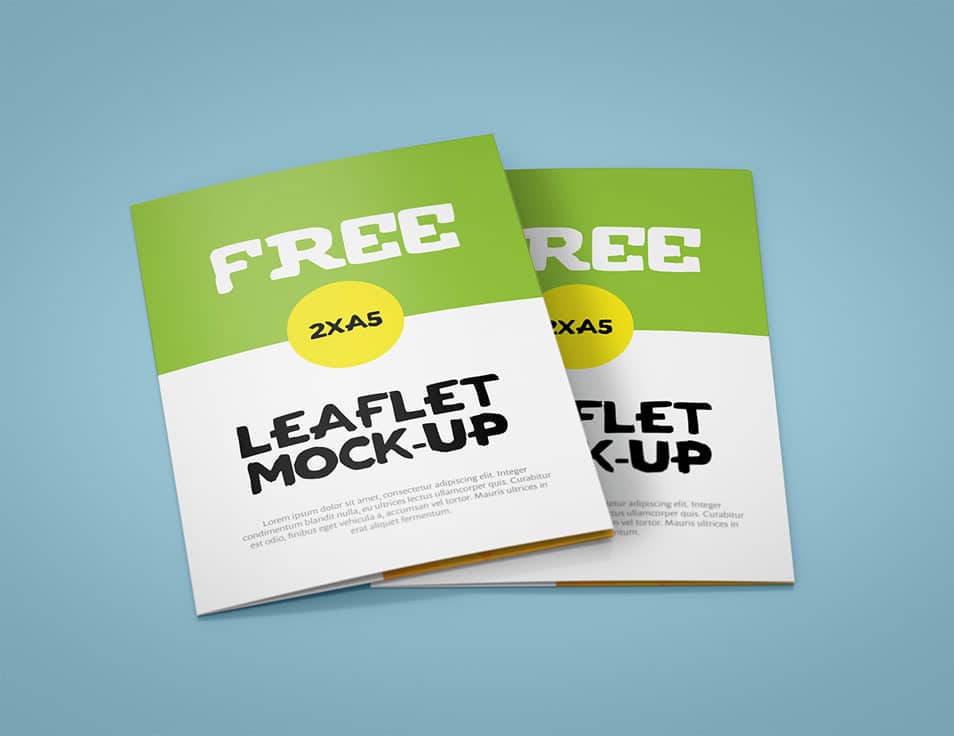 2xA5 Leaflet Mockup Template
